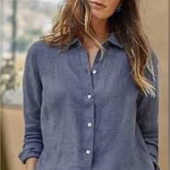 J. Jill Tops - J. Jill Everyday Linen Button Down Light Marine - Medium